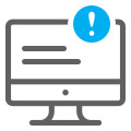 computador com ícone de erro